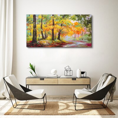 Autumn tree alley Print on canvas