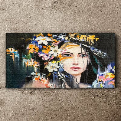 Floral portrait elegance Print on canvas