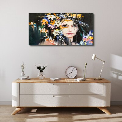 Floral portrait elegance Print on canvas