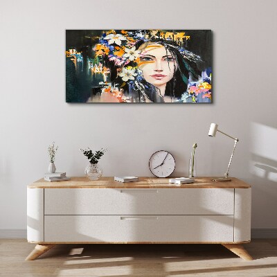 Women abstraction flowers Canvas Wall art