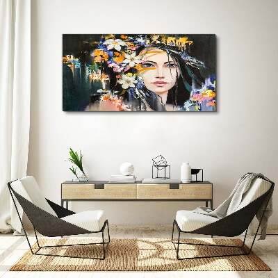 Women abstraction flowers Canvas Wall art