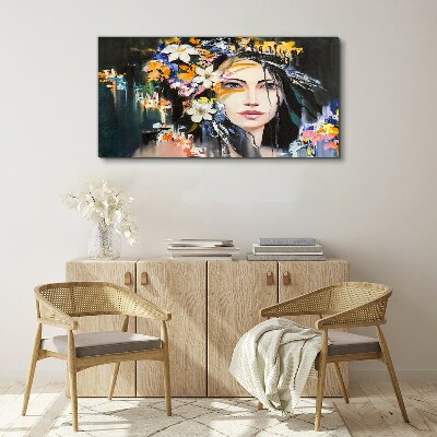 Women abstraction flowers Canvas Wall art