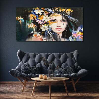 Women abstraction flowers Canvas Wall art