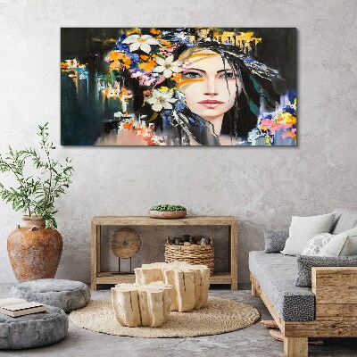 Women abstraction flowers Canvas Wall art