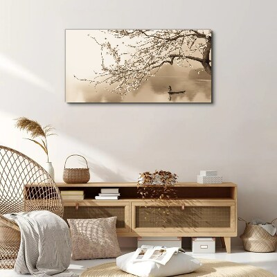 Sepia toned landscape Canvas wall art