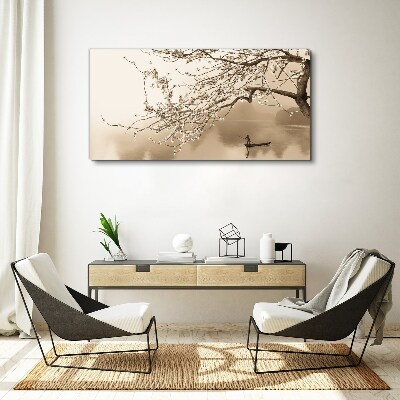 Sepia toned landscape Canvas wall art