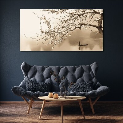 Sepia toned landscape Canvas wall art