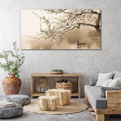 Sepia toned landscape Canvas wall art