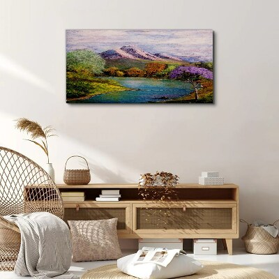 Forest river nature Canvas Wall art