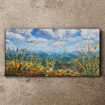 Abstraction clouds mountains Canvas Wall art
