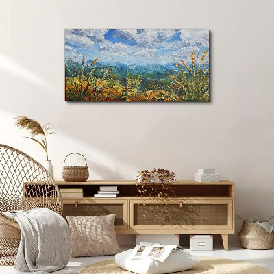 Abstraction clouds mountains Canvas Wall art