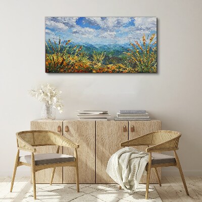 Summer landscapes in the colors of nature Canvas wall art