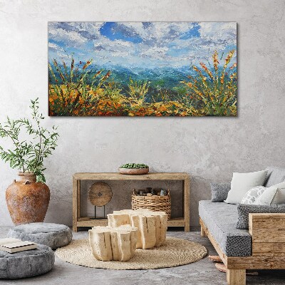 Abstraction clouds mountains Canvas Wall art