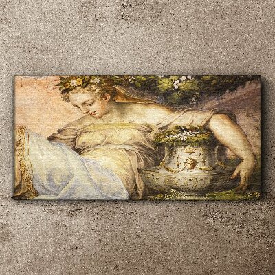 Muse in the Garden Print on canvas