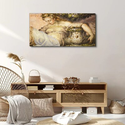 Muse in the Garden Print on canvas