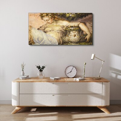 Muse in the Garden Print on canvas