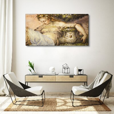 Muse in the Garden Print on canvas
