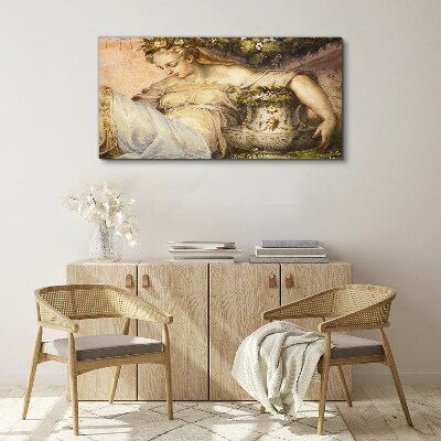 Muse in the Garden Print on canvas