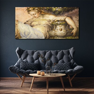 Muse in the Garden Print on canvas