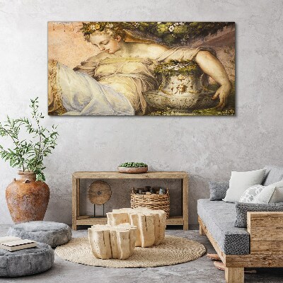 Muse in the Garden Print on canvas