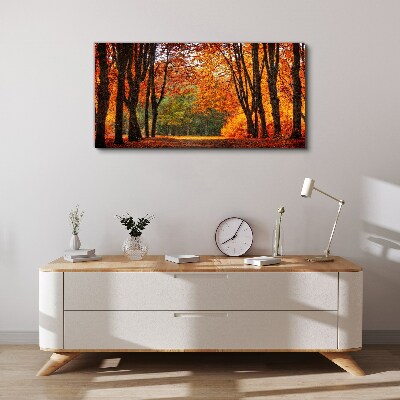 Autumn tree alley Print on canvas
