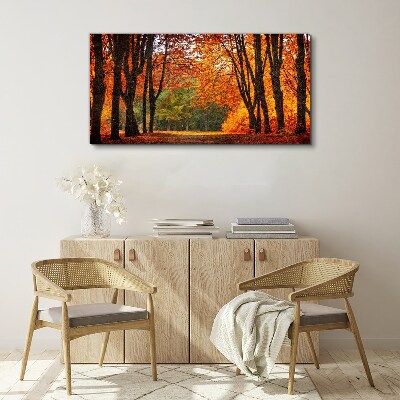 Autumn tree alley Print on canvas