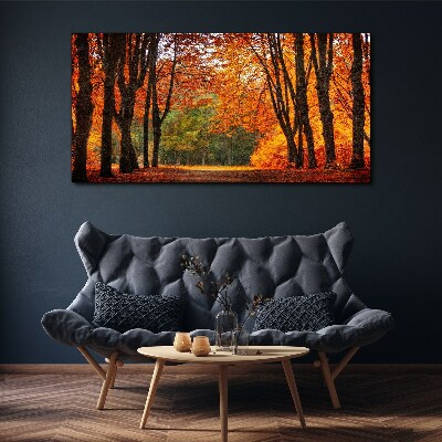 Autumn tree alley Print on canvas