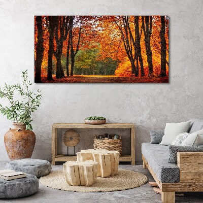 Autumn tree alley Print on canvas
