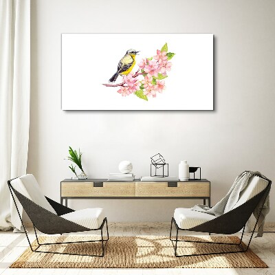 Abstraction bird flowers Canvas Wall art