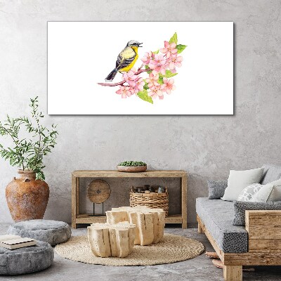 Abstraction bird flowers Canvas Wall art