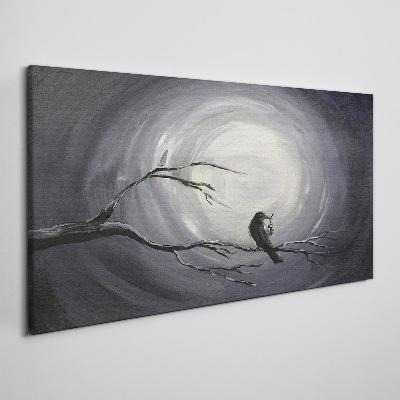 Abstraction night animal bird Canvas Wall art