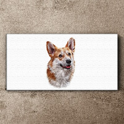 Portrait of a cheerful Corgi dog Canvas wall art