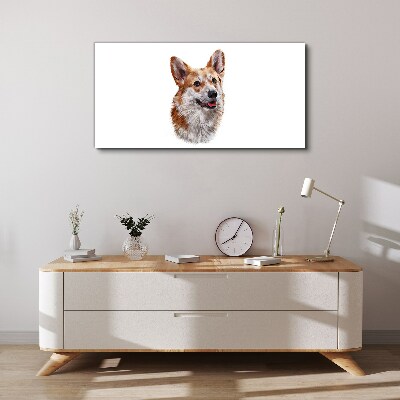 Portrait of a cheerful Corgi dog Canvas wall art