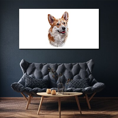Portrait of a cheerful Corgi dog Canvas wall art