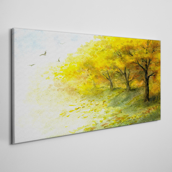 Golden autumn in the park Canvas wall art