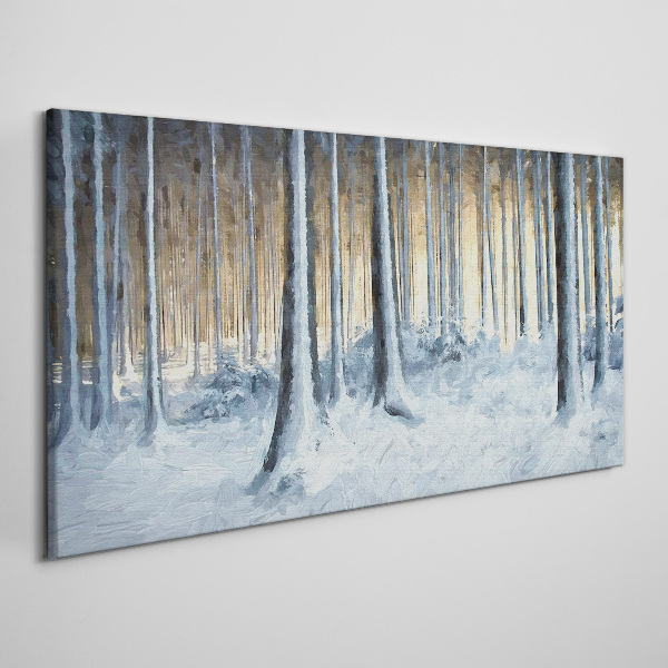 Winter forest in the morning Print on canvas