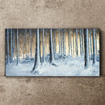 Winter forest in the morning Print on canvas