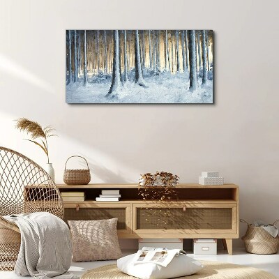 Winter forest in the morning Print on canvas