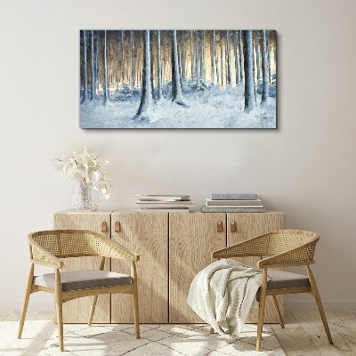 Winter forest in the morning Print on canvas