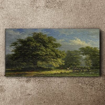 A peaceful landscape with a tree Canvas wall art