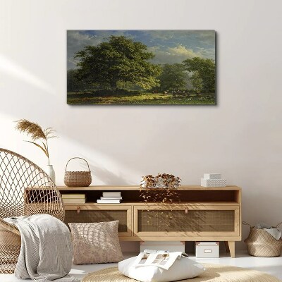 Modern forest horse sky Canvas Wall art