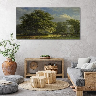 Modern forest horse sky Canvas Wall art