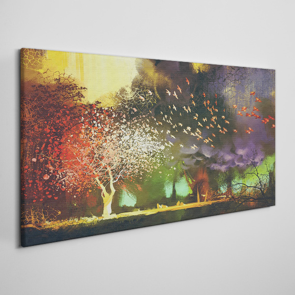 Magical forest at dusk Print on canvas