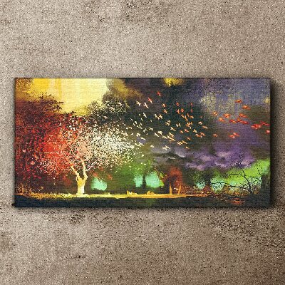 Magical forest at dusk Print on canvas