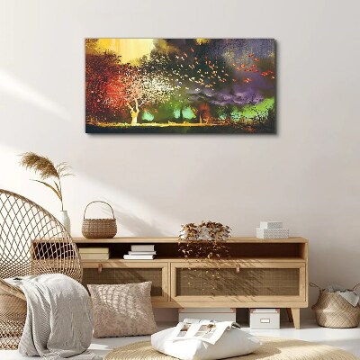 Abstraction trees clouds Canvas Wall art