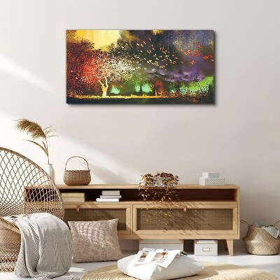 Magical forest at dusk Print on canvas