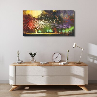Magical forest at dusk Print on canvas