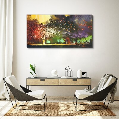Magical forest at dusk Print on canvas