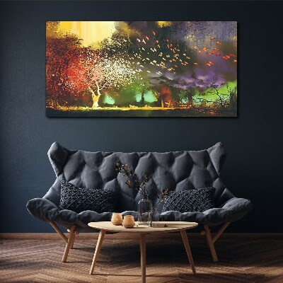 Abstraction trees clouds Canvas Wall art