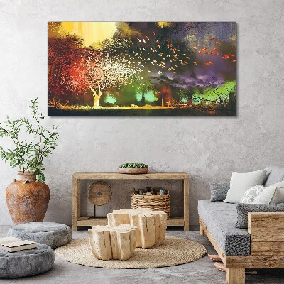 Abstraction trees clouds Canvas Wall art